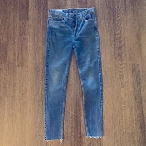 Comfort stretch high rise ankle crop in 70s rinse